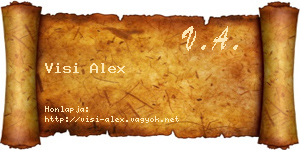 Visi Alex névjegykártya